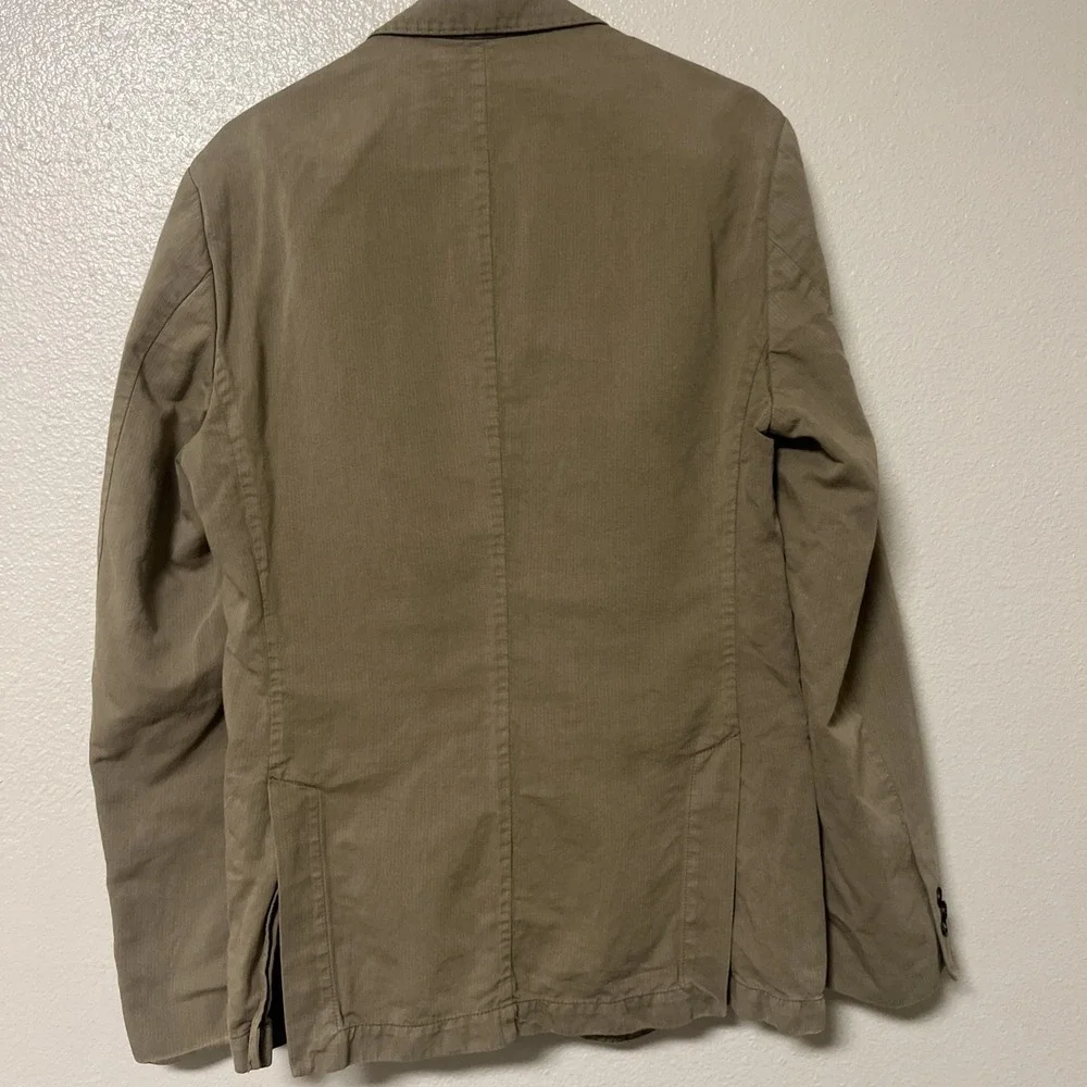 Banana Republic Blazer Men's 40R Tan Linen cotton blend single breasted 2007